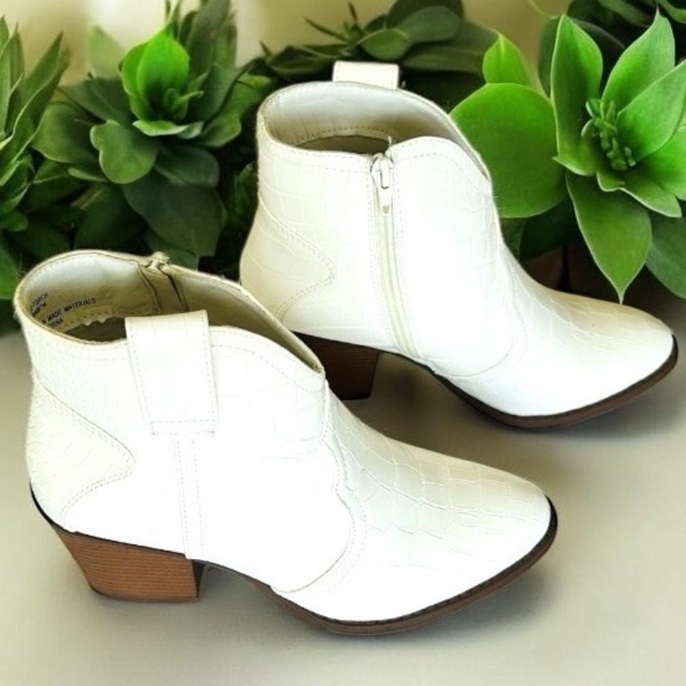 Sugar White Ankle Boots